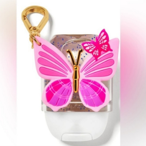 Bath & Body Works Accessories - Pink Butterfly Hand Sanitizer Holder